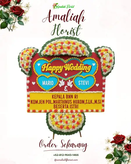 Papan Bunga Pernikahan Longkeyang